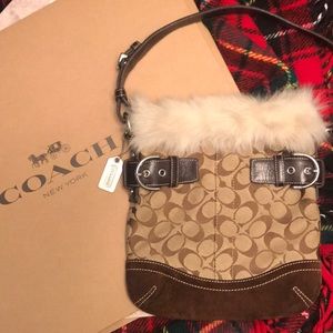 COACH lil fur purse